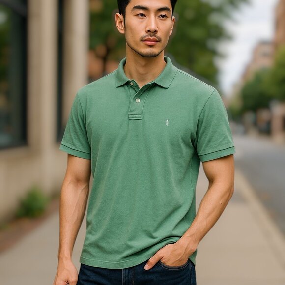 3 for/ $30 Polo Ralph Lauren Polo Vintage Light Moss Green Polo Shirt Size M - Picture 1 of 8